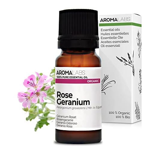 Geranio Rosado BIO (Pelargonium graveolens - Egipto) - 10 mL - Aceite Esencial Quimiotipado y Certificado AB - Aroma Labs