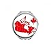 Red Maple Symbol Canada Country Map Hand Compact Mirror Round Portable Pocket Glass