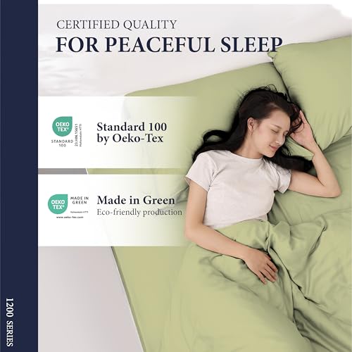 Ashton Sheets 100% Egyptian Cotton Sheets California King Size - Luxury 1200 Series Signature Collection Cal King Sheet Set (4 PC, Sage Green), Soft Cooling, Sateen Weave, 17" Deep Pocket Bed Set by Ashton Sheets - Image 7