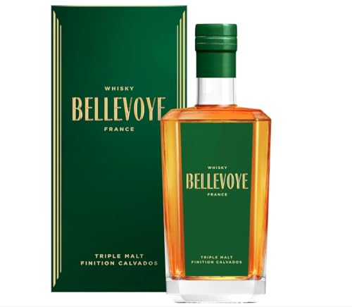 BELLEVOYE - Whisky Triple Malt - Whisky Francés Bellevoye Vert - Medalla de Oro en el Concurso Agrícola de París 2022 & 2023-43% De Alcohol - 100% Origen Francia - 700 ml