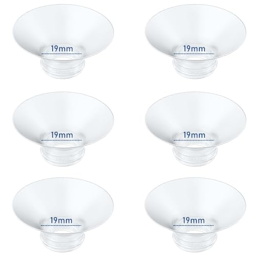Image of Flange Insert 19mm 6pcs Compatible with Momcozy M5/M9/M6/S12 Pro/V1 Pro/V2 Pro,for Spectra/Medela/MomMed/eufy/Lansinoh/Elvie Breast Pump, Fit for 24mm Flange/Shield of Most Pumps, Breastfeeding Parts