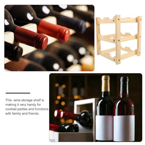 Soporte para botellas de vino de madera 3 niveles miniatura 7