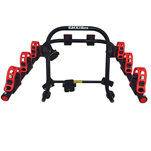 Suporte para bike Transbike para 3 bicicletas Preto tira Vermelha Sedan Hatch
