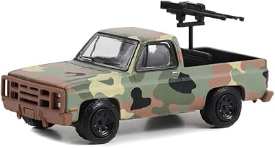 Greenlight 61030-E 1:64 Battalion 64 Series 3-1984 Chevy M1009 CUCV in Camouflage with Mounted Machine Guns