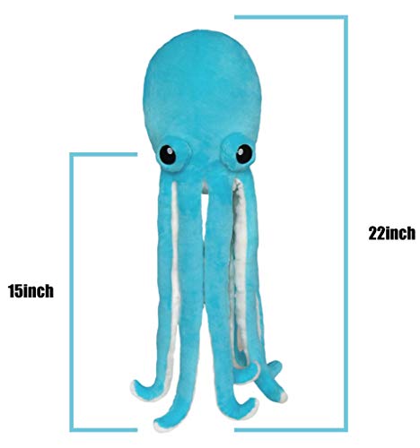 ICE KING BEAR Cute Big Eyes Octopus Large Stuffed Animals Plush Soft Toy 22 Inches (Blue) - Image 3