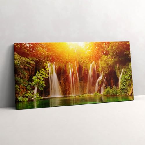 Image sur toile 120x60cm de la cascade pittoresque par Wallfluent