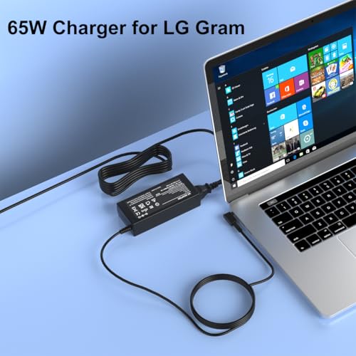 65W Round Tip Travel Replacement Charger for LG Gram 13 14 15 17 Laptops - image 4
