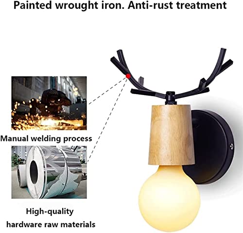 Lámpara de pared de asta creativa con giro de 360 grados y estructura ajustable 5