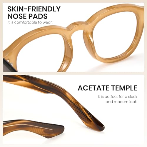 Image of Cyxus Blue Light Glasses Fashion Round Computer Blue Ray Blocking Glasses Tr90 Frame Anti Glare Strain For Men Women 8553