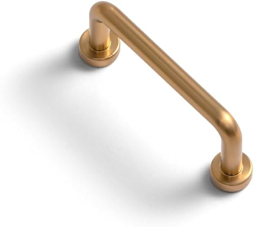 Goo-Ki Paquete de 6 tiradores modernos de bronce champán cepillado de 6.3 pulgadas de centro a centro