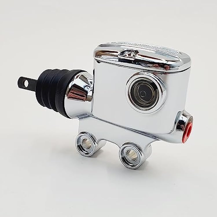 Chrome 3/4 Bore Rear Brake Master Cylinder for 2008-2023 Harley Electra Glide FLHT, Street Glide FLHX, Road Glide FLTR & Road King FLHR Touring Models - Replaces HD Part Number 41763-08B