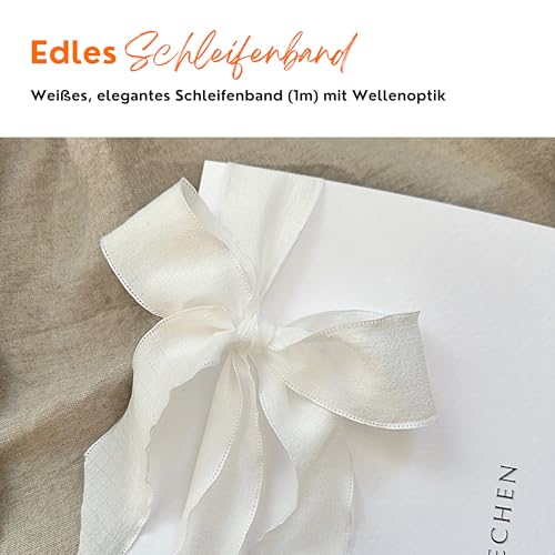 Stella & Soul Gelübde Karten | 2er Set für Eheversprechen, aufklappbare Karte A5 mit Schleife & Einlegepapier für Hochzeit, Braut, Bräutigam