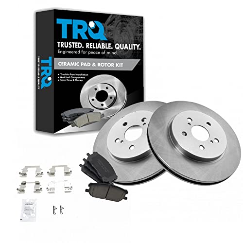 TRQ Front Brake Pad & Rotor Kit Brake Pads Brake Rotor Ceramic Compatible with 2004-2006 Lexus RX330 2007-2009 RX350 2006-2008 RX400h 2006-2007 Toyota Highlander