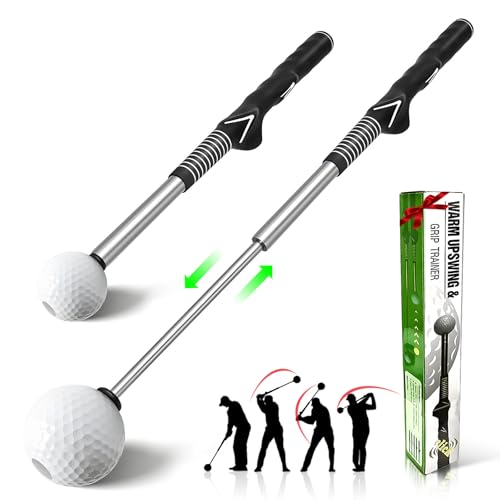 Phaniteces Retractable Golf Swing Trainer - Pro Handed Click Stick Golf Grip...