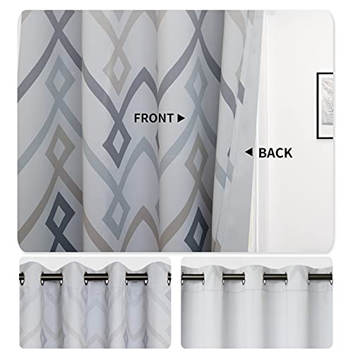 Image of Easy-Going Printed Blackout Curtains 2 Panels, 52 x 63 in, Blue