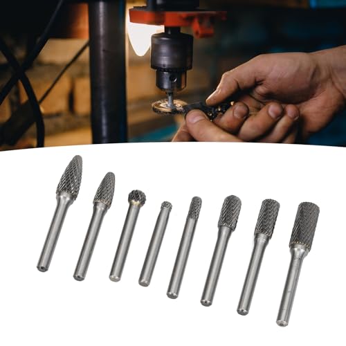 Set de 8 fresas de carburo de tungsteno, doble corte miniatura 4
