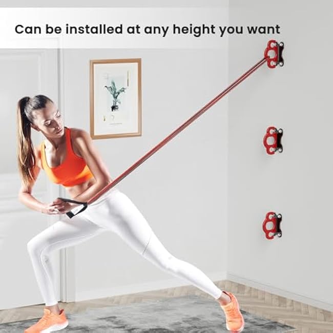 3PCS Resistance Band Wall Mount Workout Anchors - Body Weight Straps for Strength Training, Yoga & Home Gym