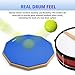 12 Inch Practice Drum Pad with Stand and Sticks, Beginner Snare Drum Pad with Drumsticks and Carrying Bag, Double Sided Silent Drum Pad (Blue)
