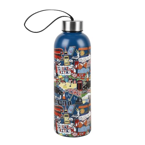 ECO CHIC Reusable Thermal Bottle Stainless Steel Leakproof Insulated Water Bottle (Great Britain Navy)