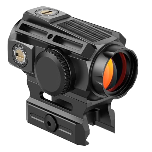 Image of CVLIFE EagleFeather X Solar Multi-Reticle Red Dot Sight for Rifle,1x20mm 2MOA Dot 40MOA Circle Motion Awake Solar Optics with Quick Detach Mount Flip Up Covers,IPX7 Waterproof Fogproof