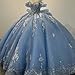 Mouccy Sparkly Bead Petite Quinceanera Dresses Mint Green Lace 15 Dress with Train Off Shoulder Sweet Sixteen Dresses with Bow 0