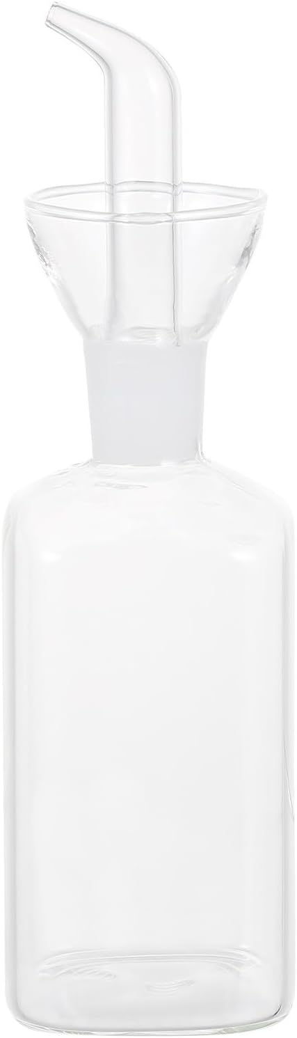 Creative Glass Oil Bottle Medium Square Home Kitchen Glass Seasoning Condiment Dispenser for Cooking and Vinegar Storage