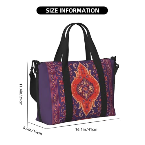 Retro style print Travel Duffel Bag, Sports Tote Gym Bag, Swim Pool Bag Large Shoulder Tote Bag for Beach Weekender4