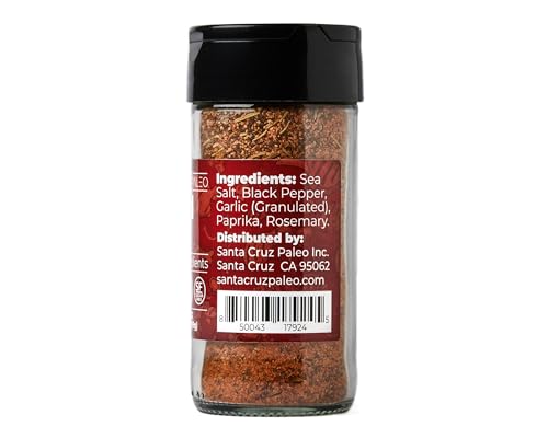 Santa Cruz Paleo, Seasoning Blend #2, Sweet and Smoky Spice for Chicken, Steak, Burgers, Wings and Ribs, Garlic, Sea Salt, Black Pepper, Rosemary and Paprika, Gluten Free, Keto, Paleo, 3.5 Oz Jar