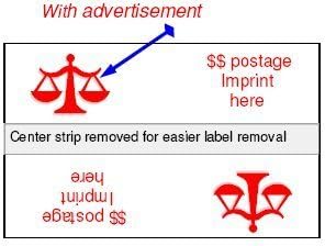 Miniatura 3 de (Aprobado) Caja de 300 cintas medidoras de doble franqueo con una cara brillante 5 1/4 x 3 1/2 se compara con Pitney Bowes 612-0, 612-7, 612-9 y