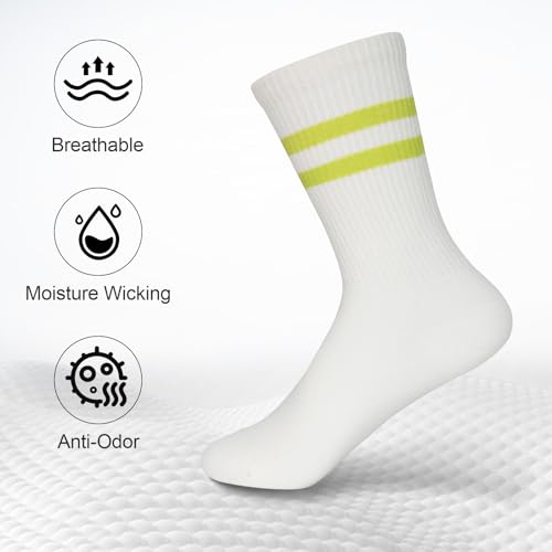 Womens Striped Crew Socks Cute Casual Cozy Cotton Socks for Women 4Pairs Size 5-93