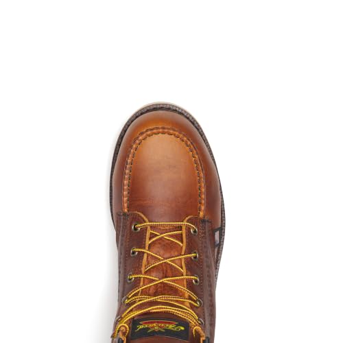 Image of Thorogood American Heritage 6 inch Steel Safety Moc Toe Work Boot for Men, Durable Leather, Slip-Resistant Outsole, ASTM Rated