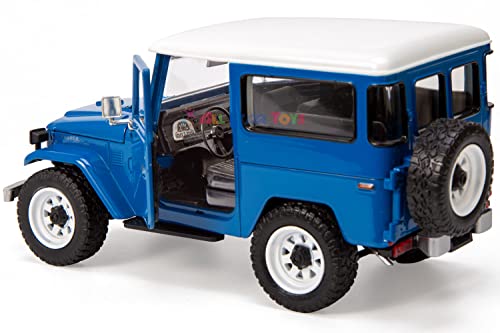 All Star Toys Exclusive Toyota Land Cruiser Fj40 Royal Blue With Custom Off-Road Wheels 1/24 Diecast Model By Motormax 79323 Fj Cruiser J40 #TOP4