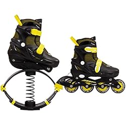 Patines Canguro Jumping Shoes Zapatos De Salto De Canguro, Niños, Adolescentes, Fitness 2 En 1, Patines De Ruedas, Zapatos De Rebote, 3 Tamaños (Color : Black+Yellow, Size : 35-38)