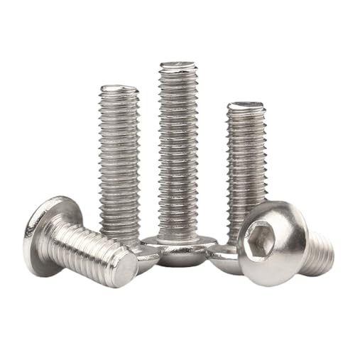 Vis M6 acier inoxydable 304 A2-70 à tête ronde creuse hexagonale 60mm lot de 4 pcs