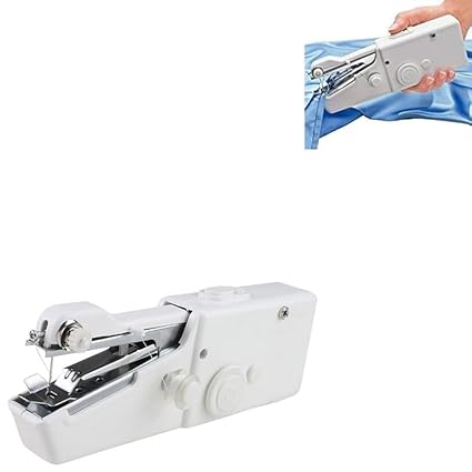 Drumstone (NEW WITH 17 YEARS LIMITED WARRANTY) Sewing Machine: Electric Handheld Stitching Device for Home Tailoring, Portable Cordless Manual Silai Machine - White