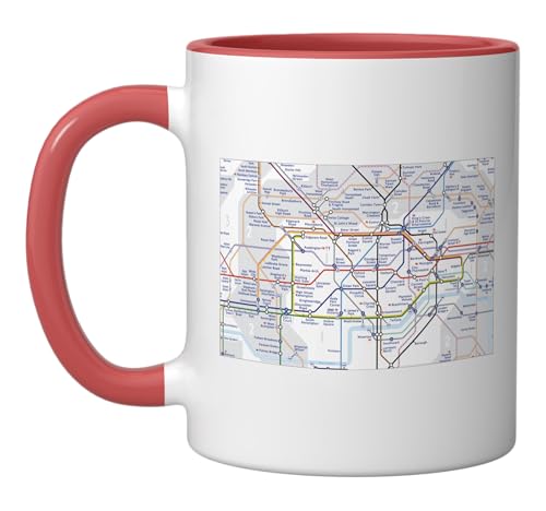 Taza de cerámica vintage con diseño London Tube 11 oz miniatura 1