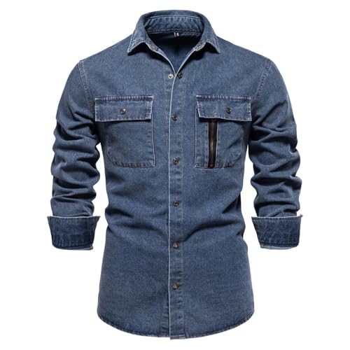 Chemise en jean homme pour le travail quotidien et le streetwear