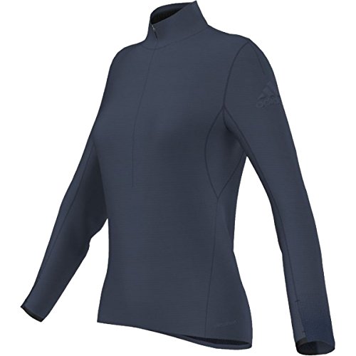 Tee-shirt de running adidas Climaheat zippé pour femme en bleu minéral taille S