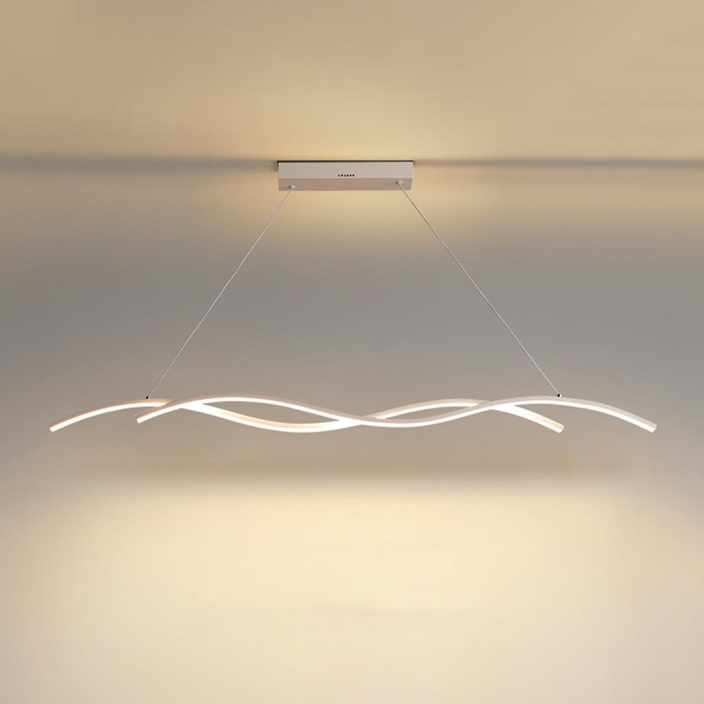 Liniowa lampa wisząca LED Macha żyrandolem Lampa sufitowa Minimalistyczna wyspa kuchenna Oprawa oświetleniowa Jadalnia Oprawa oświetleniowa nad stołem Wiszące żyrandole w trybie 3 kolorów LWX