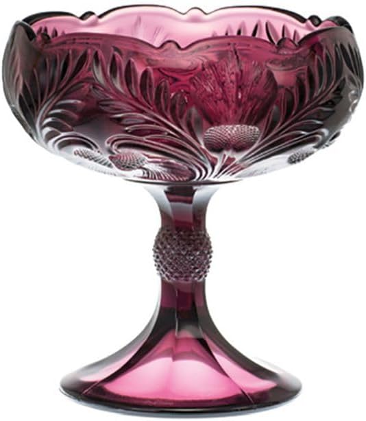 Footed Compote - Inverted Thistle - American Made - Mosser Glass USA (Amethyst, Small)