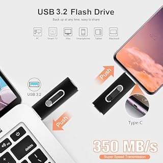Vansuny Chiavetta USB 128GB con Doppia Porta USB 3.1 & USB-C OTG, Alta Velocità, Design a Scomparsa, Memoria Esterna per Smartphone Android, PC, Tablet - Salva Foto e File (Compatibile Auto)
