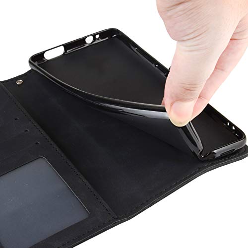Asuwish Compatible With Xiaomi Redmi Note 13 5G Wallet Case Tempered Glass Screen Protector Card Holder StLeather Flip Cell Accessories Phone Cover for Redmi Note13 Women Men Black - Image 4