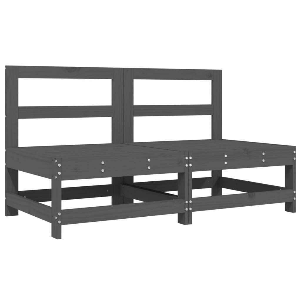 Gecheer 2 pz,Divani,Pallet,Centrali,Modulari,da Giardino,Esterno,Patio,2 Posti,in Legno di Pino,Grigio,Divano in Legno,Divano 2 Posti da Giardino in Legno,Divani Centrale da Esterno in Legno