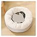 Warm Cat Bed House Round Sleeping Mat Pad Pet Cushion Puppy Nest Shell for Small Dog(White,55cm)