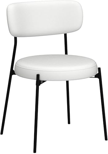 Miniatura 4 de DUHOME Silla de comedor de 2, sillas de comedor acolchadas sin brazos con patas de metal negro, silla auxiliar moderna con respaldo de mediados de