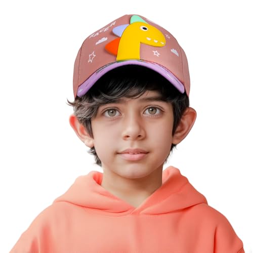 Image of VRITRAZ Unisex Kids Baseball Cap | Soft Cotton Adjustable Sun Hat for Boys & Girls | Casual Outdoor Summer Wear (4-12 Year)