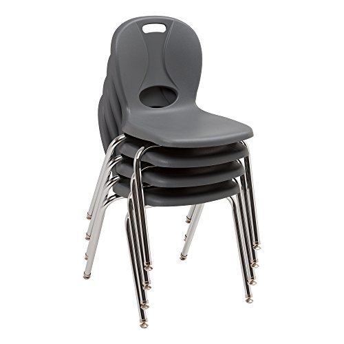 Image of Learniture LNT-116-CSW-GT Learniture Structure Series School Chairs for Classroom, 16 inch Seat Height, Graphite, Pack of 4