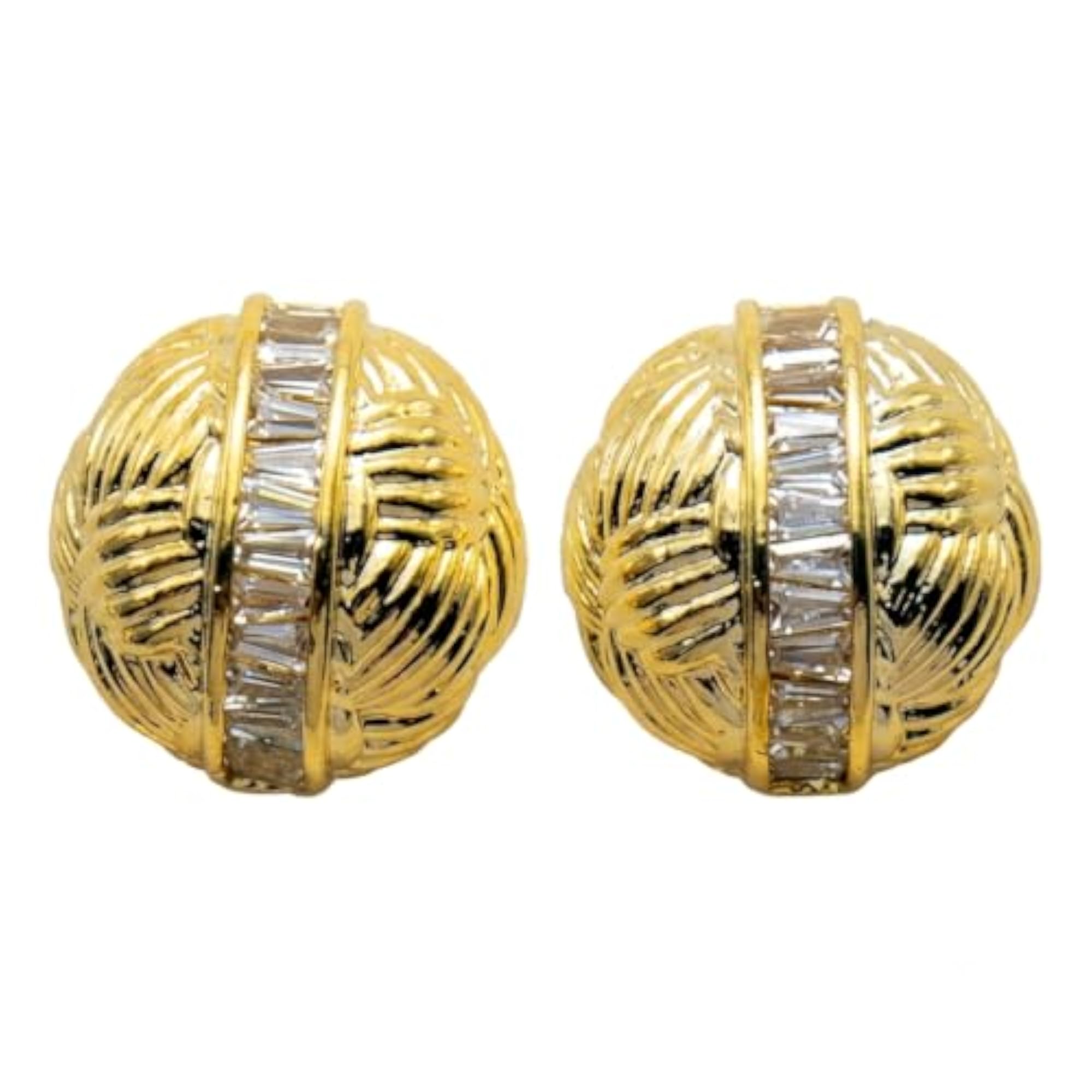 Women's Gold Woven Knot Stud Earrings with CZ Accent