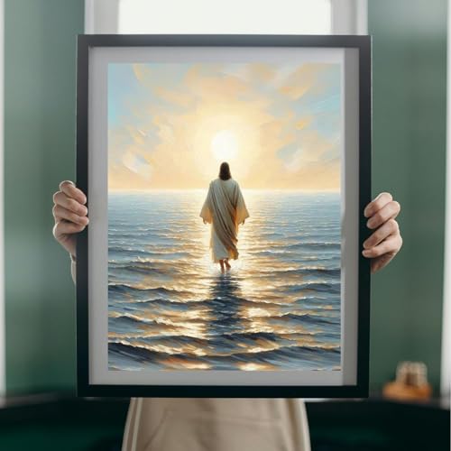 Image of MBNTJHT Jesus Stamped Cross Stitch Kits,DIY Cross Stitch Ornament Kits for Adults Beginners,11CT Counted Embroidery Needlepoint Art Crafts Kit for Home Decor 12x16 Inch.