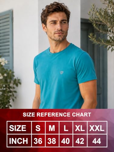 Image of Lux Cozi Men Cotton Half Sleeves Round Neck Regular Fit Casual T-Shirt